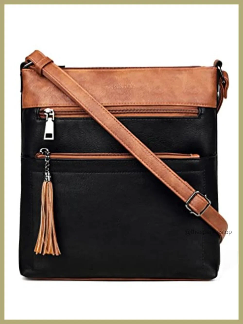 Women's Vegan Leather Crossbody Purse with Multiple Pockets & Adjustable Strap